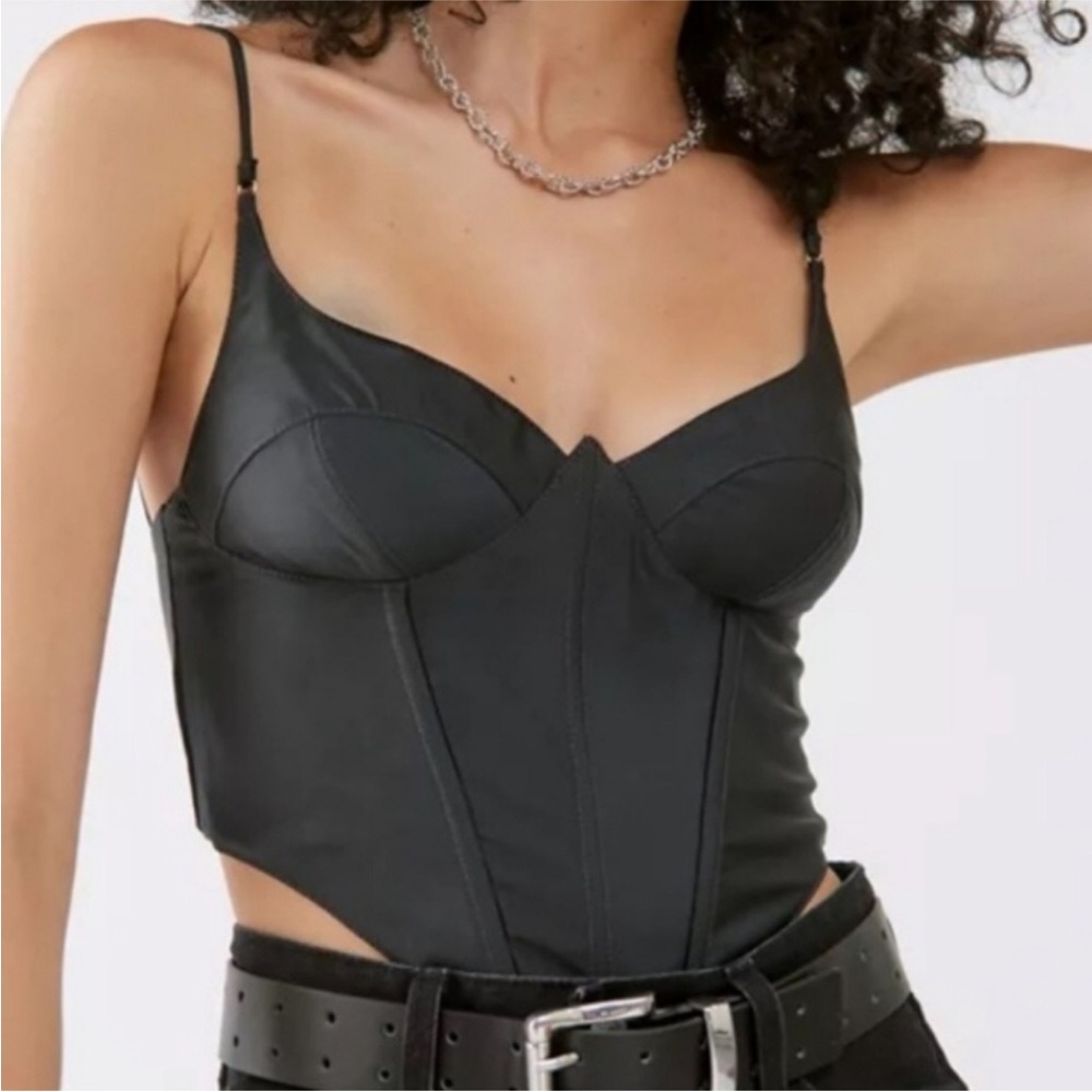 Urban Outfitters Karissa Bustier Black Cropped Tank L